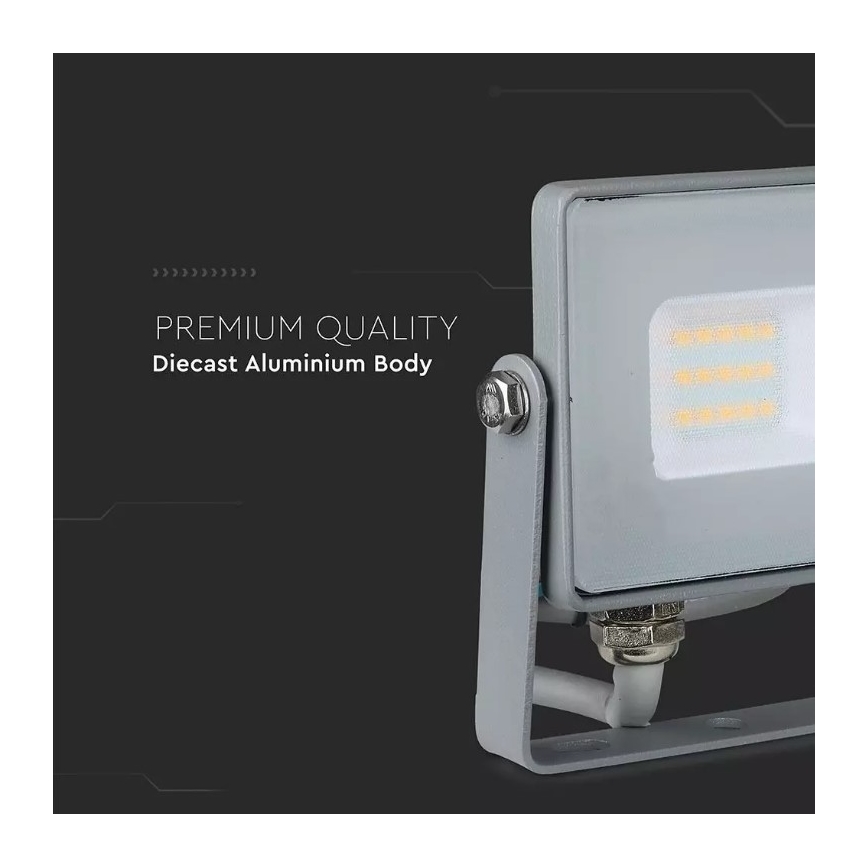 LED Προβολέας SAMSUNG CHIP LED/10W/230V IP65 4000K γκρι