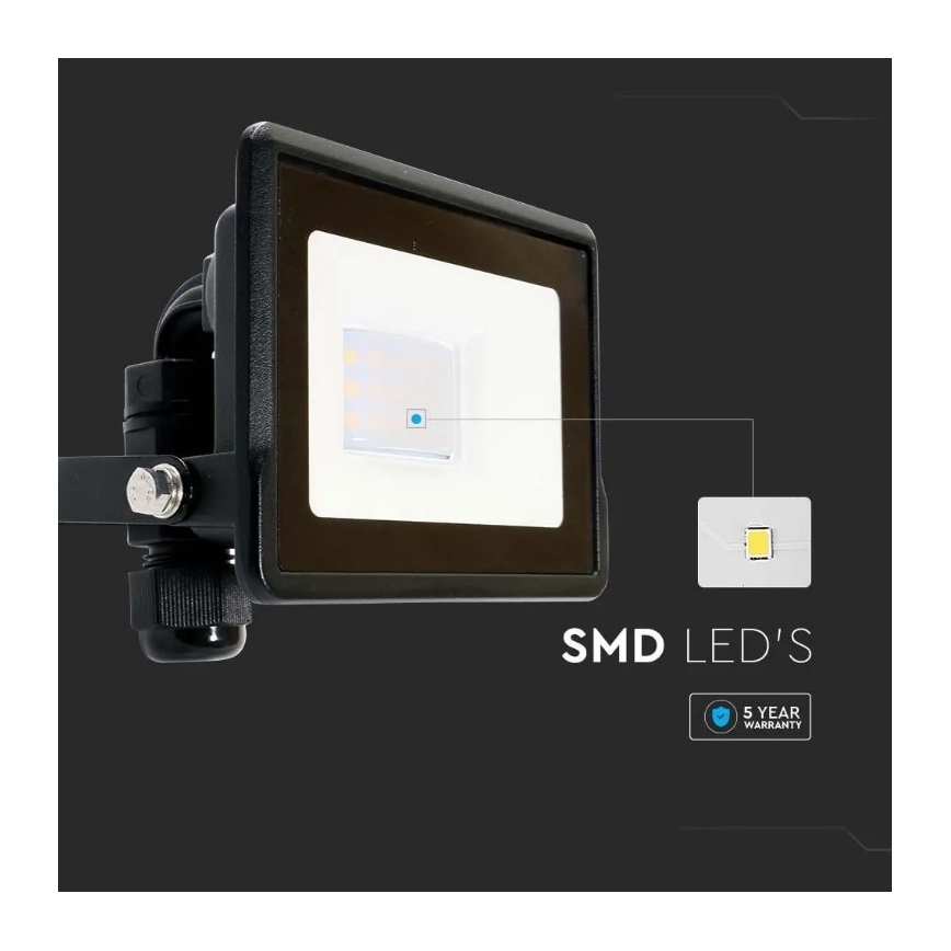 LED Προβολέας SAMSUNG CHIP LED/10W/230V IP65 6500K μαύρο