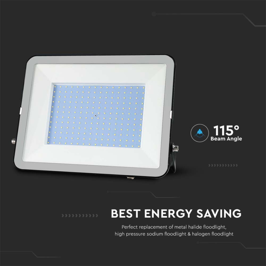 LED Προβολέας SAMSUNG CHIP LED/300W/230V 6500K IP65 μαύρο