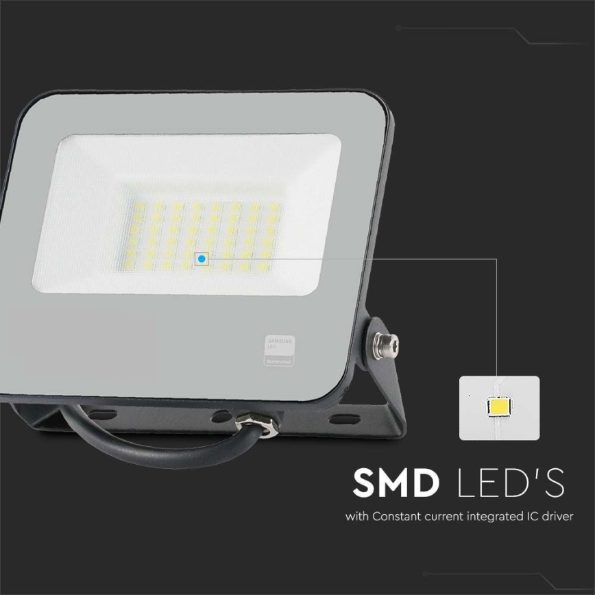 LED Προβολέας SAMSUNG CHIP LED/30W/230V 4000K IP65 μαύρο