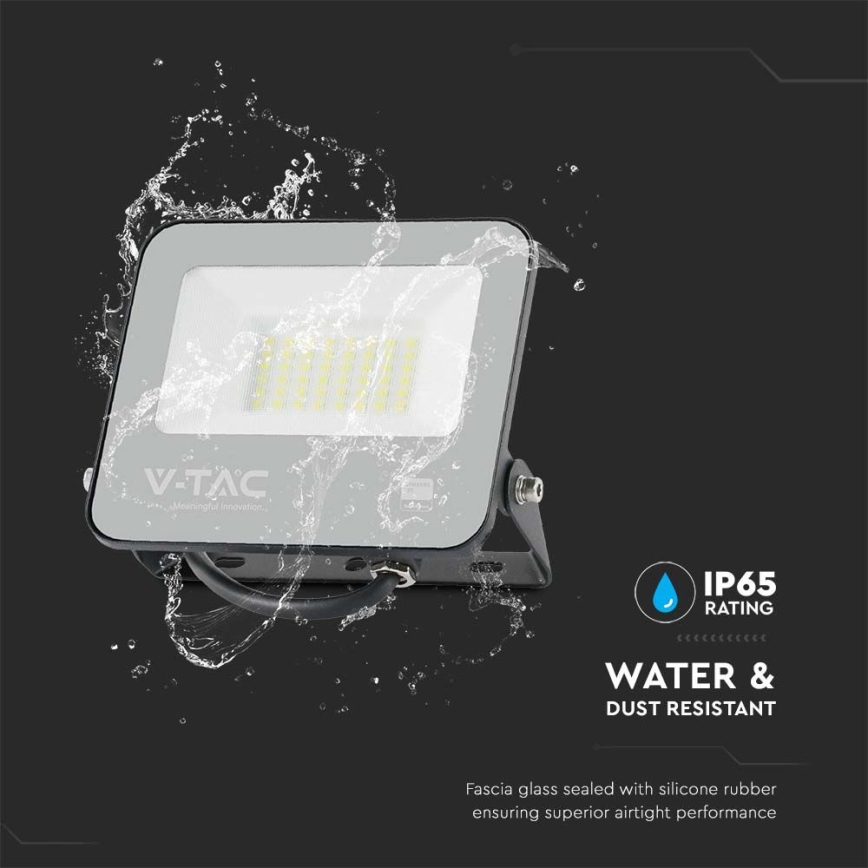 LED Προβολέας SAMSUNG CHIP LED/30W/230V 4000K IP65 μαύρο