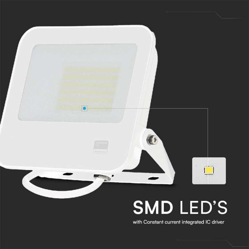 LED Προβολέας SAMSUNG CHIP LED/50W/230V 6500K IP65 λευκό
