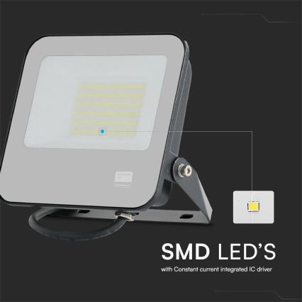 LED Προβολέας SAMSUNG CHIP LED/50W/230V 6500K IP65 μαύρο
