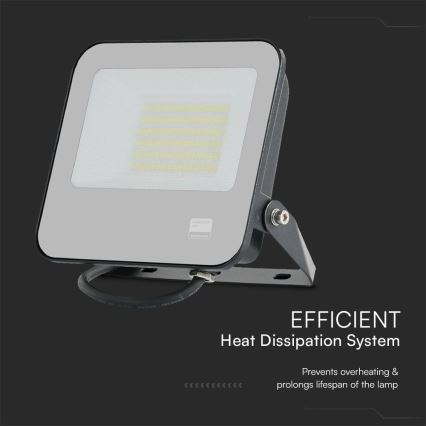 LED Προβολέας SAMSUNG CHIP LED/50W/230V 6500K IP65 μαύρο