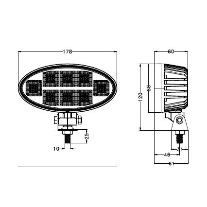 LED Προβολέας αυτοκινήτου BLACK LED/160W/10-30V IP69 5700K οβάλ