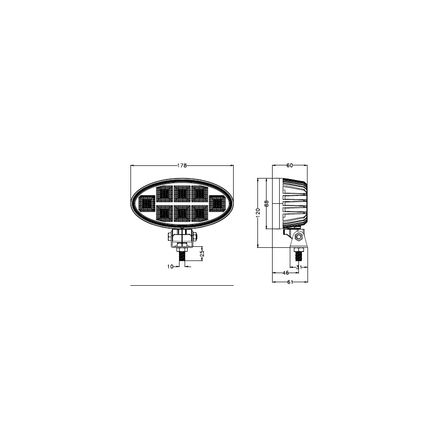 LED Προβολέας αυτοκινήτου BLACK LED/160W/10-30V IP69 5700K οβάλ