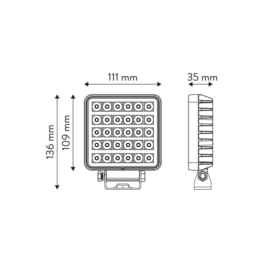 LED Προβολέας αυτοκινήτου BLACK LED/30W/10-30V IP69 5700K γωνιακός