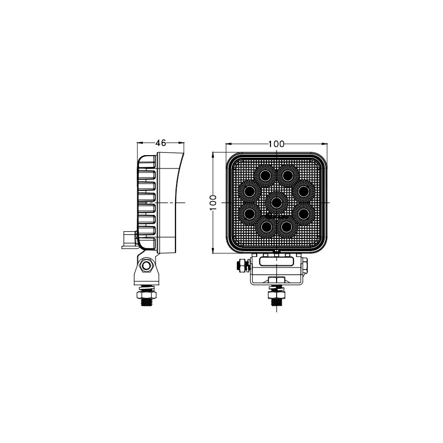 LED Προβολέας αυτοκινήτου BLACK LED/36W/10-30V IP69 5700K γωνιακός