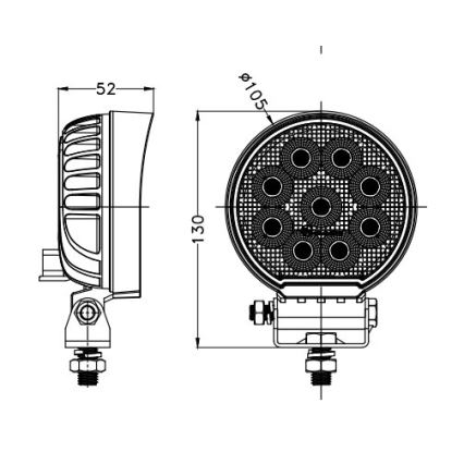 LED Προβολέας αυτοκινήτου BLACK LED/36W/10-30V IP69 5700K στρογγυλό