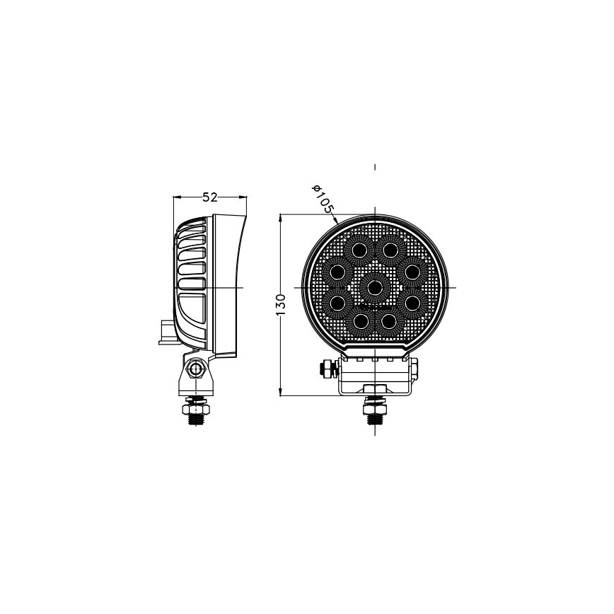 LED Προβολέας αυτοκινήτου BLACK LED/36W/10-30V IP69 5700K στρογγυλό
