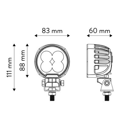 LED Προβολέας αυτοκινήτου BLACK LED/40W/10-30V IP69 5700K στρογγυλό