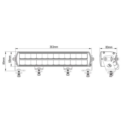LED Προβολέας αυτοκινήτου ράμπα BLACK OFF ROAD LED/120W/9-36V IP69 6000K
