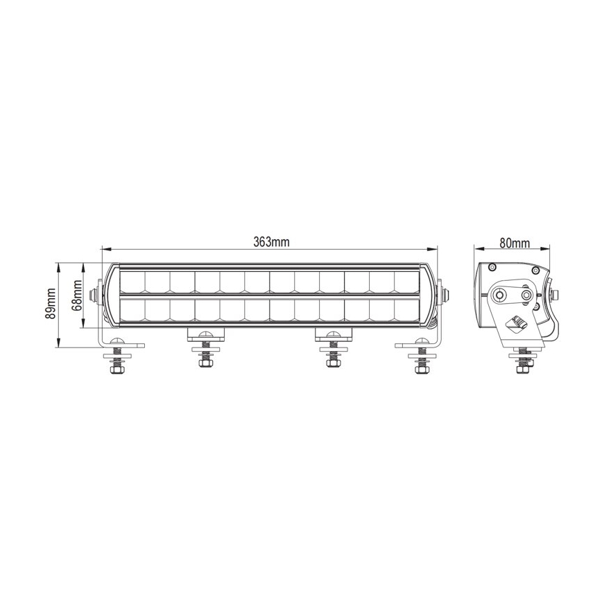 LED Προβολέας αυτοκινήτου ράμπα BLACK OFF ROAD LED/120W/9-36V IP69 6000K