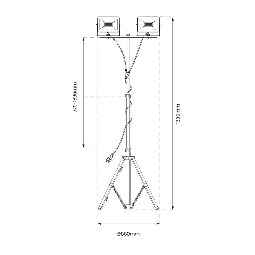 LED Προβολέας με βάση 2xLED/30W/230V 4000K IP44