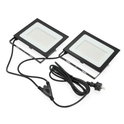 LED Προβολέας με βάση TIGRA 2xLED/100W/230V 4000K IP54 μαύρο/κίτρινο