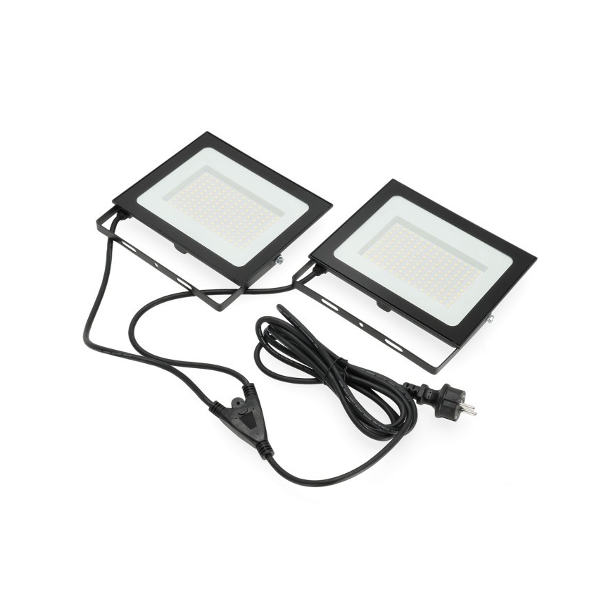 LED Προβολέας με βάση TIGRA 2xLED/100W/230V 4000K IP54 μαύρο/κίτρινο