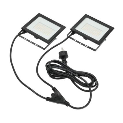 LED Προβολέας με βάση TIGRA 2xLED/50W/230V 4000K IP54 μαύρο/κίτρινο