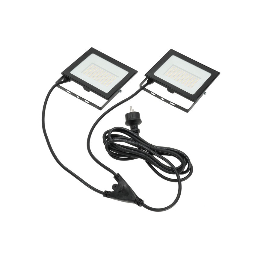 LED Προβολέας με βάση TIGRA 2xLED/50W/230V 4000K IP54 μαύρο/κίτρινο