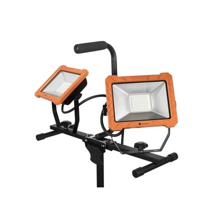 LED προβολέας με τρίποδο 2xLED/30W/230V 4000K IP65 πορτοκαλί/μαύρο