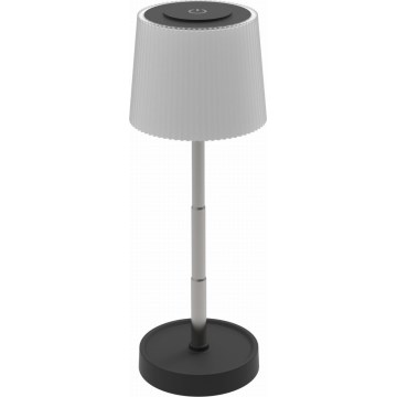 LED ρυθμιζόμενη εξωτερική επαναφορτιζόμενη επιτραπέζια λάμπα LED/2W/5V IP44 1200 mAh γκρι