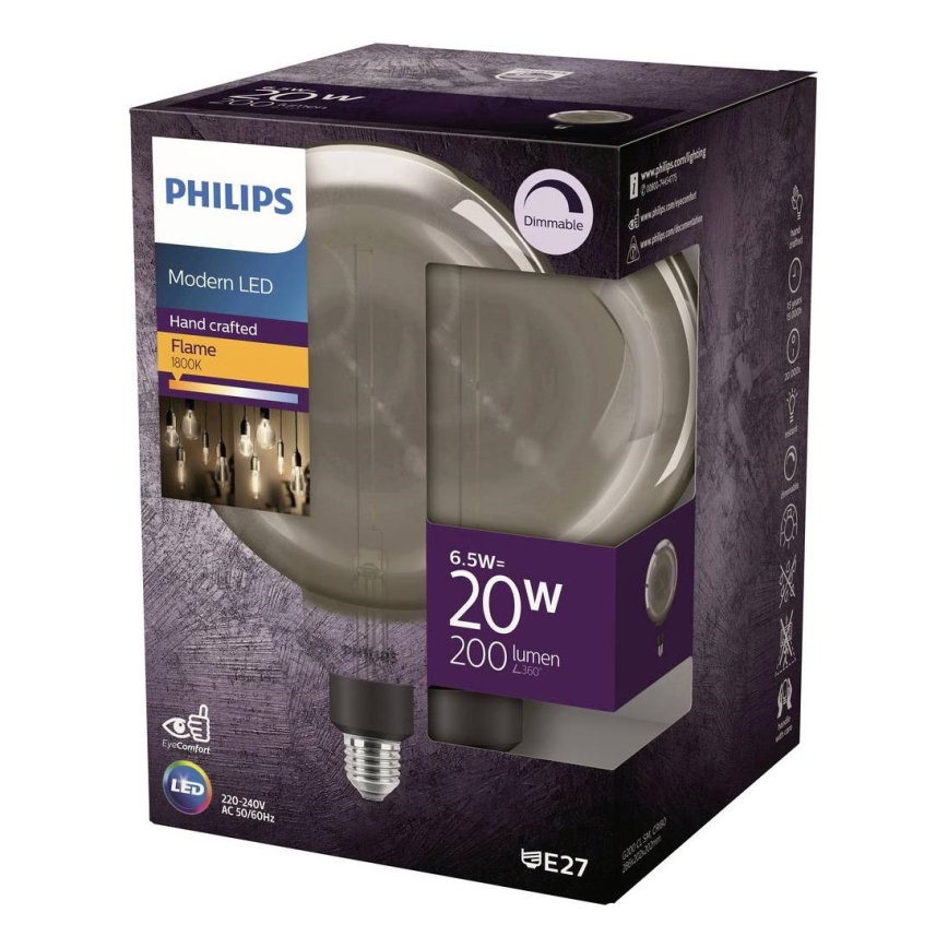 LED ρυθμιζόμενη λάμπα FILAMENT G200 E27/6,5W/230V 1800K