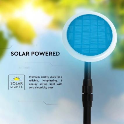 LED Ρυθμιζόμενο ηλιακό φωτιστικό GARDEN LED/8W/5V 60-129 cm 3000K IP65 2000 mAh