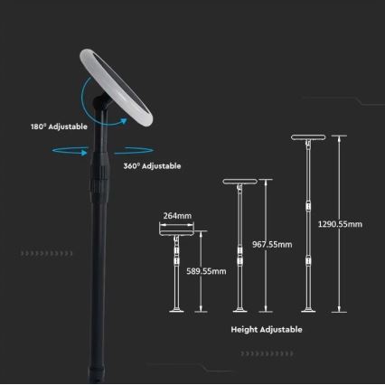 LED Ρυθμιζόμενο ηλιακό φωτιστικό GARDEN LED/8W/5V 60-129 cm 4000K IP65
