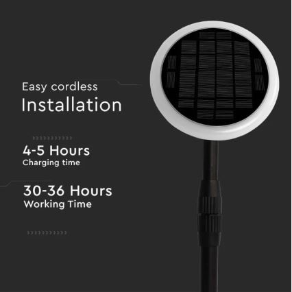 LED Ρυθμιζόμενο ηλιακό φωτιστικό GARDEN LED/8W/5V 60-129 cm 4000K IP65