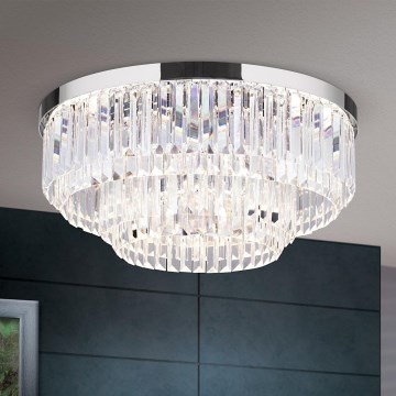LED Ρυθμιζόμενο κρυστάλλινο οροφής φωτιστικό PRISM LED/80W/230V διάμ. 55 εκ. γυαλιστερό χρώμιο