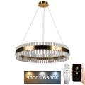 LED Ρυθμιζόμενο κρυστάλλινο φωτιστικό οροφής με καλώδιο LED/55W/230V 3000-6500K + τηλεχειριστήριο
