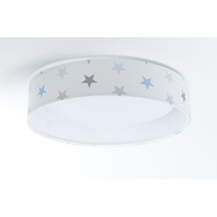 LED Ρυθμιζόμενο Παιδικό Οροφής Φωτιστικό SMART GALAXY KIDS LED/24W/230V 3000-6500K αστεράκια λευκό/γκρι/μπλε + τηλεχειριστήριο
