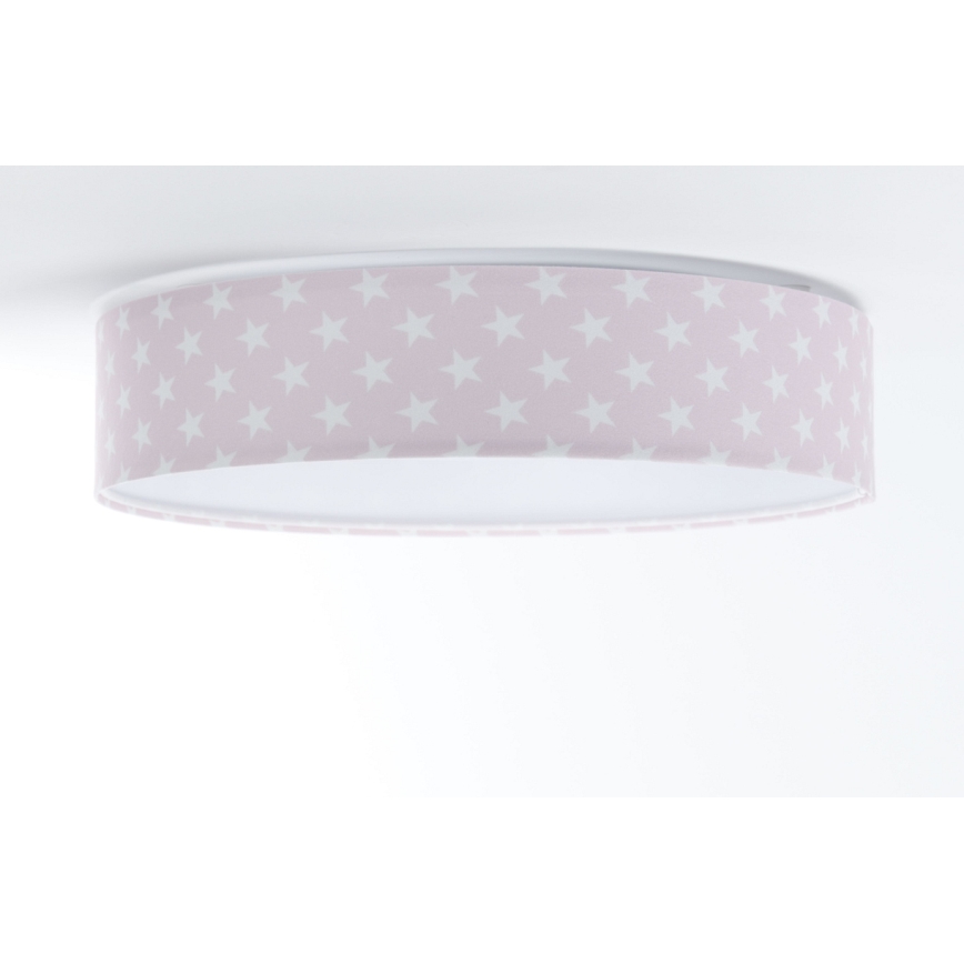 LED Ρυθμιζόμενο Παιδικό Οροφής Φωτιστικό SMART GALAXY KIDS LED/24W/230V 3000-6500K αστεράκια ροζ/λευκό + τηλεχειριστήριο