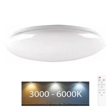 LED Ρυθμιζόμενο φωτιστικό μπάνιου PIRIUS LED/48W/230V διάμ. 38 εκ. 3000-6000K IP44 + τηλεχειριστήριο