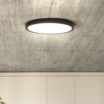 LED Ρυθμιζόμενο Φωτιστικό Οροφής ESTELA LED/36W/230V Ø30 εκ. Μαύρο + Τηλεχειριστήριο