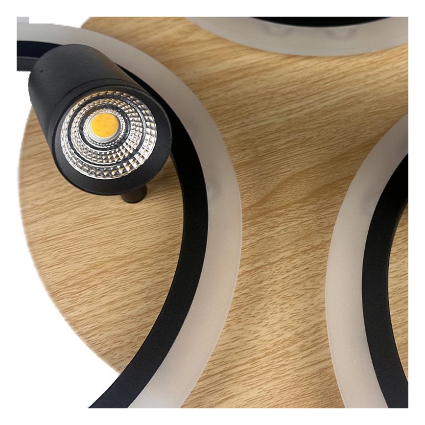 LED Ρυθμιζόμενο Φωτιστικό Οροφής LED/70W/230V 3000-6500K μαύρο/καφέ + τηλεχειριστήριο
