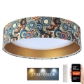 LED Ρυθμιζόμενο Φωτιστικό Οροφής SMART GALAXY LED/36W/230V διάμ. 55 εκ. 2700-6500K Wi-Fi Tuya Πολύχρωμο/χρυσό + τηλεχειριστήριο