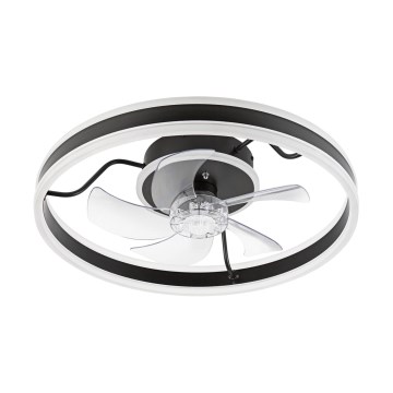 LED Ρυθμιζόμενο φωτιστικό οροφής με ανεμιστήρα APOLLO LED/38W/230V μαύρο + τηλεχειριστήριο