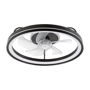 LED Ρυθμιζόμενο φωτιστικό οροφής με ανεμιστήρα FARGO LED/37W/230V μαύρο + τηλεχειριστήριο