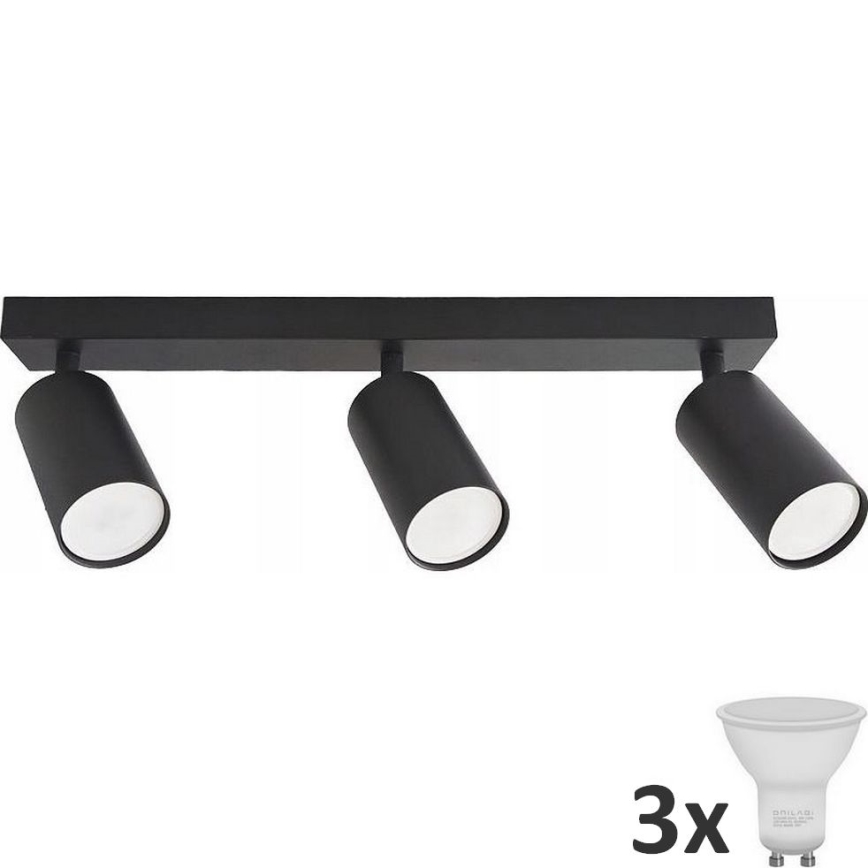 LED Σποτ ANGIE 3xGU10/6W/230V μαύρο