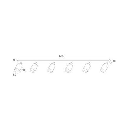 LED Σποτ ANGIE 6xGU10/6W/230V μαύρο
