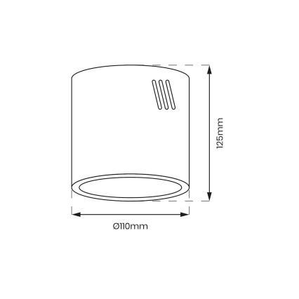 LED Σποτ GEORGE 1xE27/6W/230V διάμετρος 11 cm μαύρο