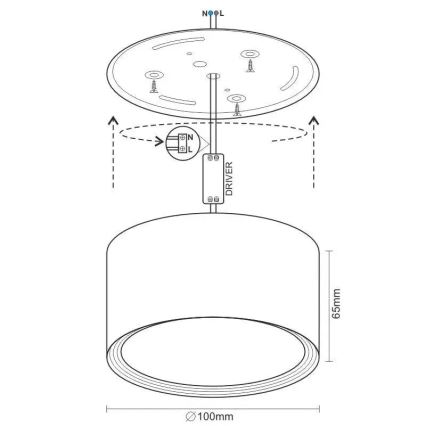 LED Σποτ LED/12W/230V 4000K διάμετρος 10 cm λευκό