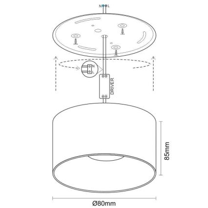 LED Σποτ LED/12W/230V 4000K διάμετρος 8 cm λευκό