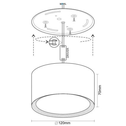 LED Σποτ LED/14W/230V 4000K διάμετρος 12 cm λευκό