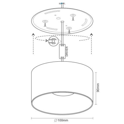 LED Σποτ LED/16W/230V 4000K διάμετρος 10 cm λευκό