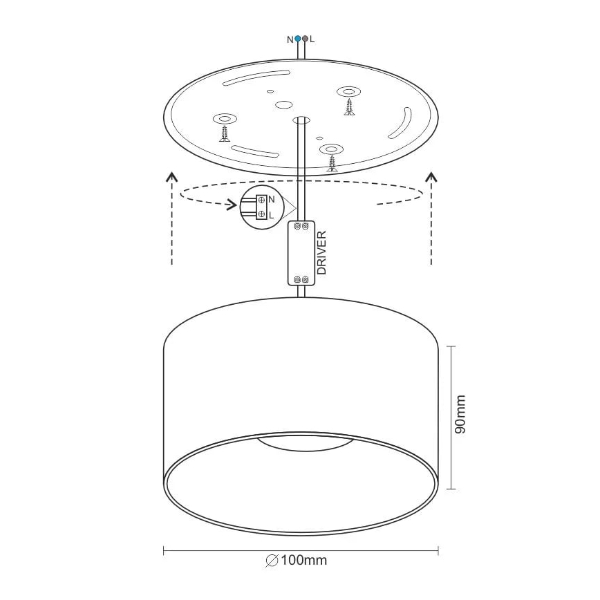 LED Σποτ LED/16W/230V 4000K διάμετρος 10 cm λευκό