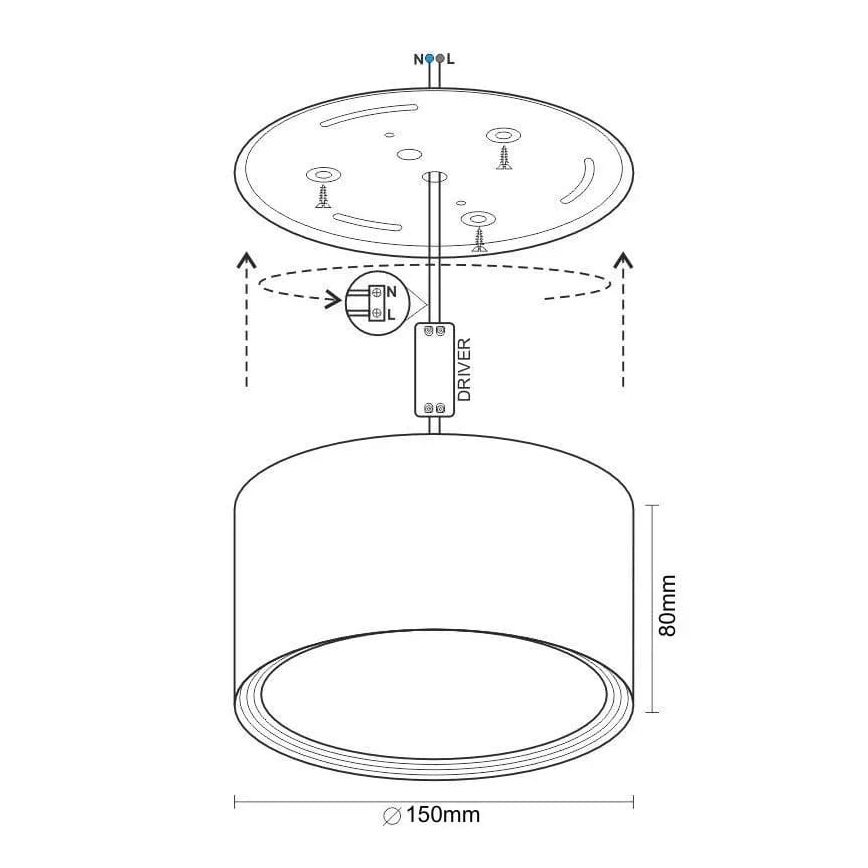 LED Σποτ LED/17W/230V 4000K διάμετρος 15 cm λευκό