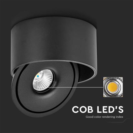 LED Flexible φωτιστικό σποτ LED/20W/230V 3000/4000/6400K CRI 90 μαύρο