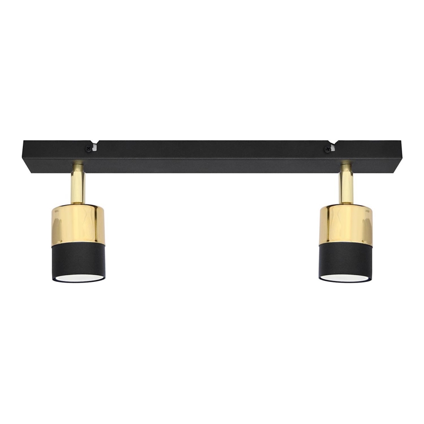 LED Σποτ TUBSSON 2xGU10/4,8W/230V μαύρο/χρυσαφί