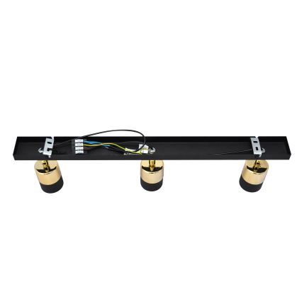 LED Σποτ TUBSSON 3xGU10/4,8W/230V μαύρο/χρυσαφί